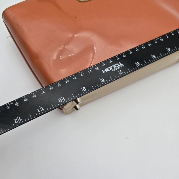 Beijo Purse Orange Hand Bag Round Handle Patent Gloss Small - Picture 11 of 14